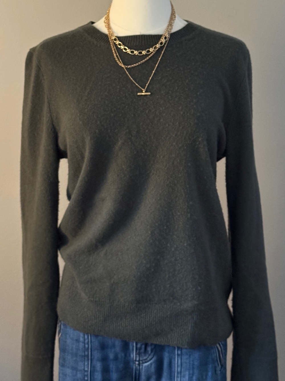 Quince Dark Gray Crewneck Sweater